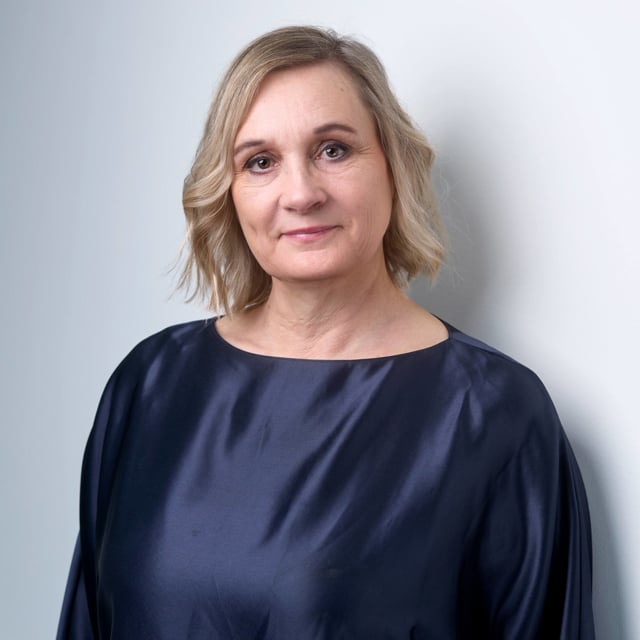 Dark green person figure on light green background