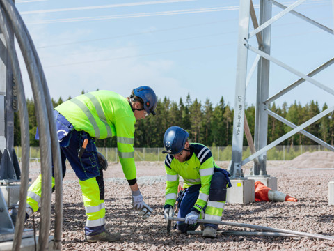 Substation workers